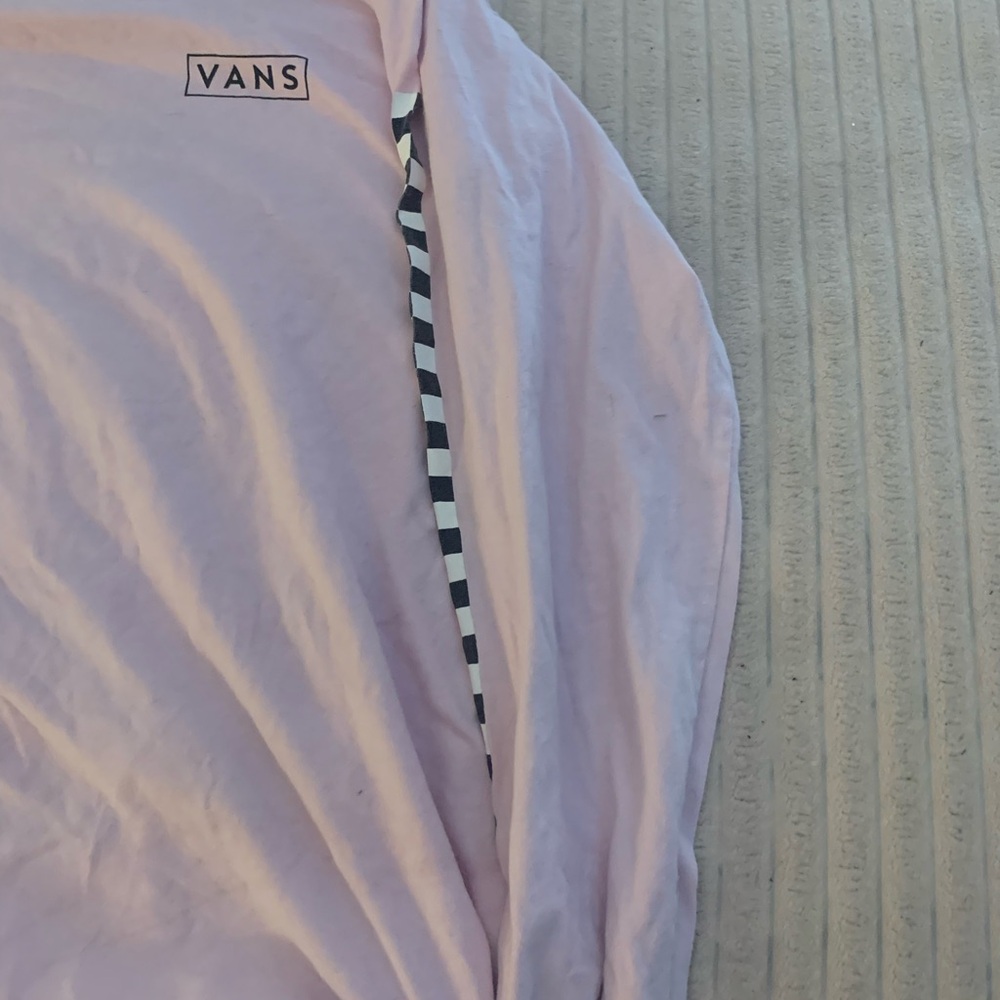 Vans Light Pink Long Sleeve with Checkered Detail